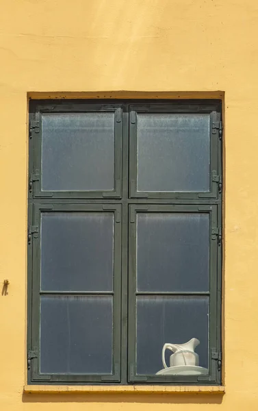 Okno Kolorowe Fasady Przystani Nyhavn Kopenhaga Dania — Zdjęcie stockowe