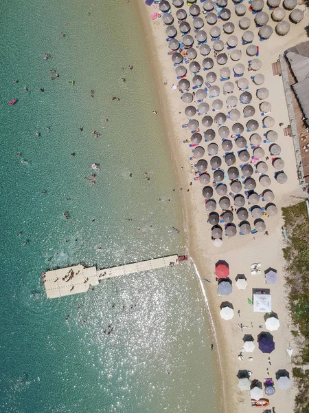 Вид Воздуха Пляж Острове Аммулиани Халкидики Греция — стоковое фото