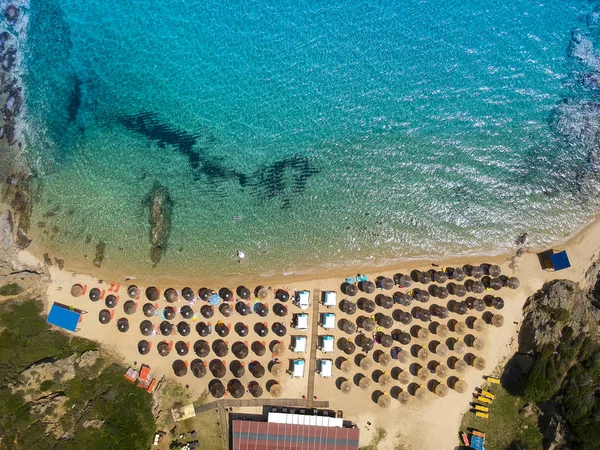 Vue Aérienne Plage Nea Roda Chalcidique Grèce — Photo