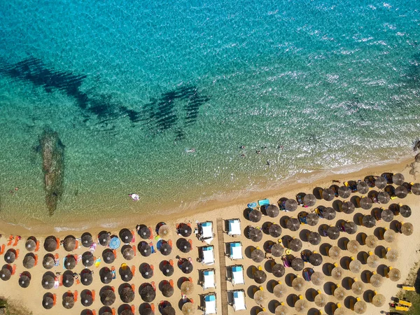 Αεροφωτογραφία Στην Παραλία Της Νέας Ρόδας Στη Χαλκιδική — Φωτογραφία Αρχείου