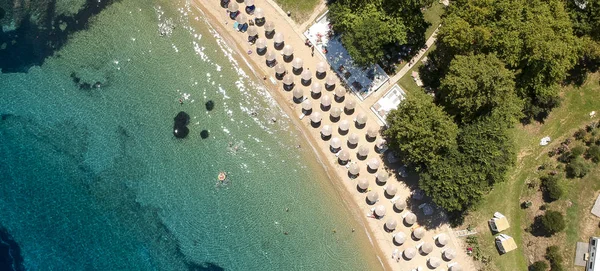 Letecký Pohled Pláž Porto Elea Sithonia Chalkidiki Řecko — Stock fotografie