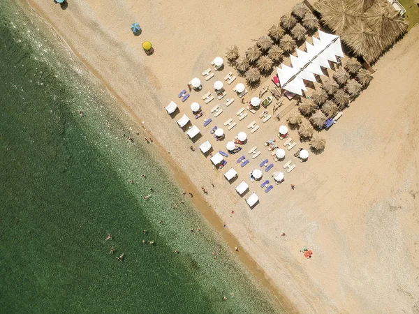 Letecký Pohled Pláži Pyrgos Chiliadous Chalkidiki Řecko — Stock fotografie