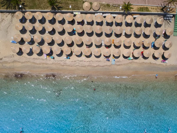 Αεροφωτογραφία Στην Παραλία Της Νέας Ρόδας Στη Χαλκιδική — Φωτογραφία Αρχείου