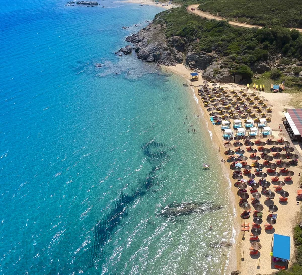 Vista Aérea Playa Nea Roda Chalkidiki Grecia —  Fotos de Stock