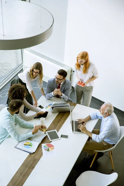 Vista Superior Los Empresarios Que Trabajan Oficina — Foto de Stock