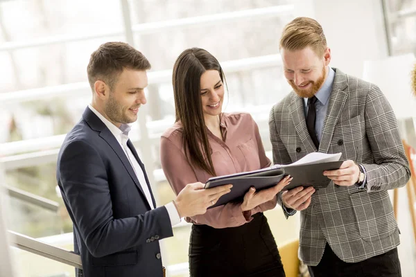 Portrait Young Business People Standing Office — Stock Photo, Image