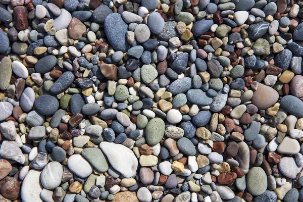 Primo Piano Della Spiaggia Ciottoli Una Giornata Sole — Foto Stock