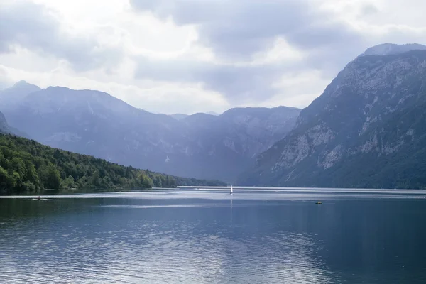 Widok Jezioro Bohinj Słowenia — Zdjęcie stockowe