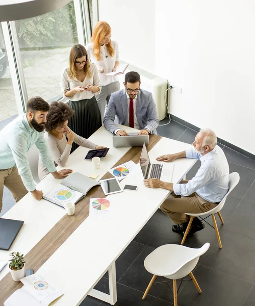 Vista Superior Los Empresarios Que Trabajan Oficina — Foto de Stock