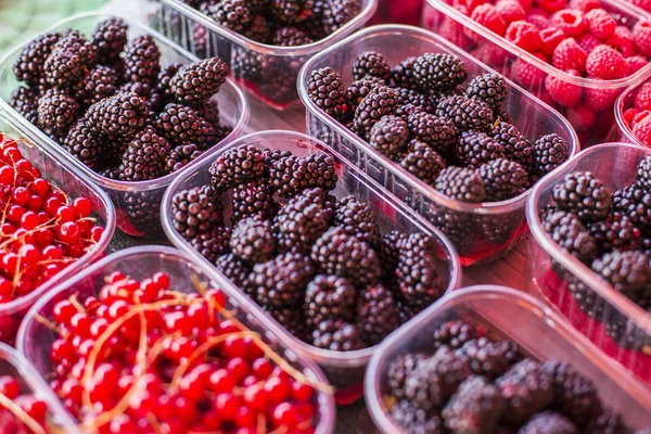 Taze Berry Meyve Piyasada Yönü Göster — Stok fotoğraf