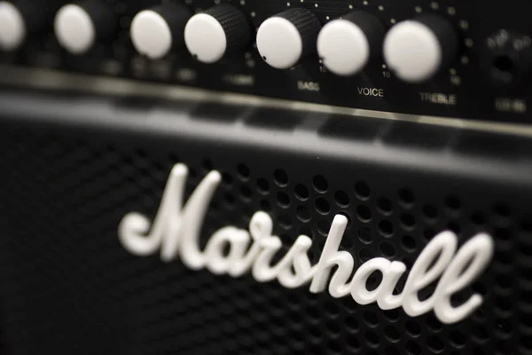 Belgrade Serbia July 2018 Detail Marshall Amplifier Belgrade Serbia Marshall — Stock Photo, Image