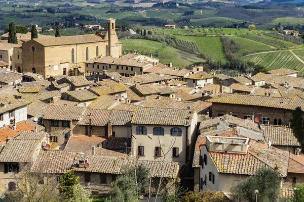 Vista Aérea Ciudad San Gimignano Toscana Italia —  Fotos de Stock