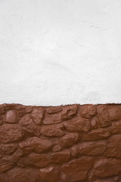Beyaz Boş Boşaltmak Ile Eski Taş Duvar — Stok fotoğraf