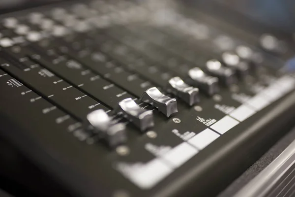 Close View Mixing Console Studio — Stock Photo, Image