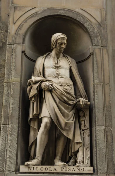 Widok Pomnik Niccola Pisano Florencja Włochy — Zdjęcie stockowe