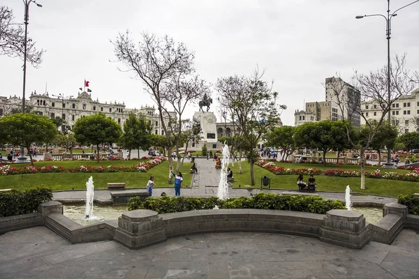 Lima Peru Aralık 2017 General Jose San Martin Atlı Heykeli — Stok fotoğraf