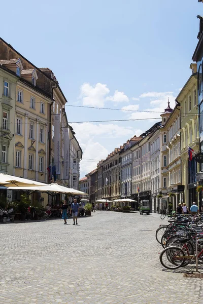 Ljubljana Eslovénia Junho 2018 Vista Para Rua Liubliana Eslovénia Liubliana — Fotografia de Stock