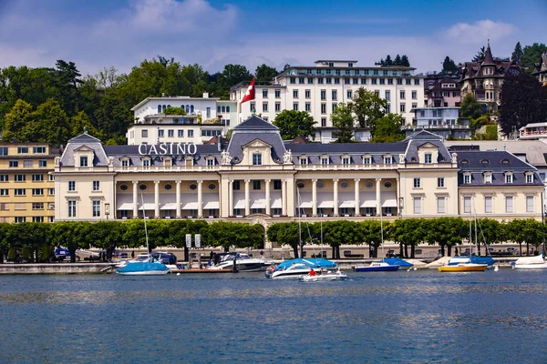 Lucerne Suiza Mayo 2018 Vista Ciudad Lucerna Desde Lago Lucerna — Foto de Stock