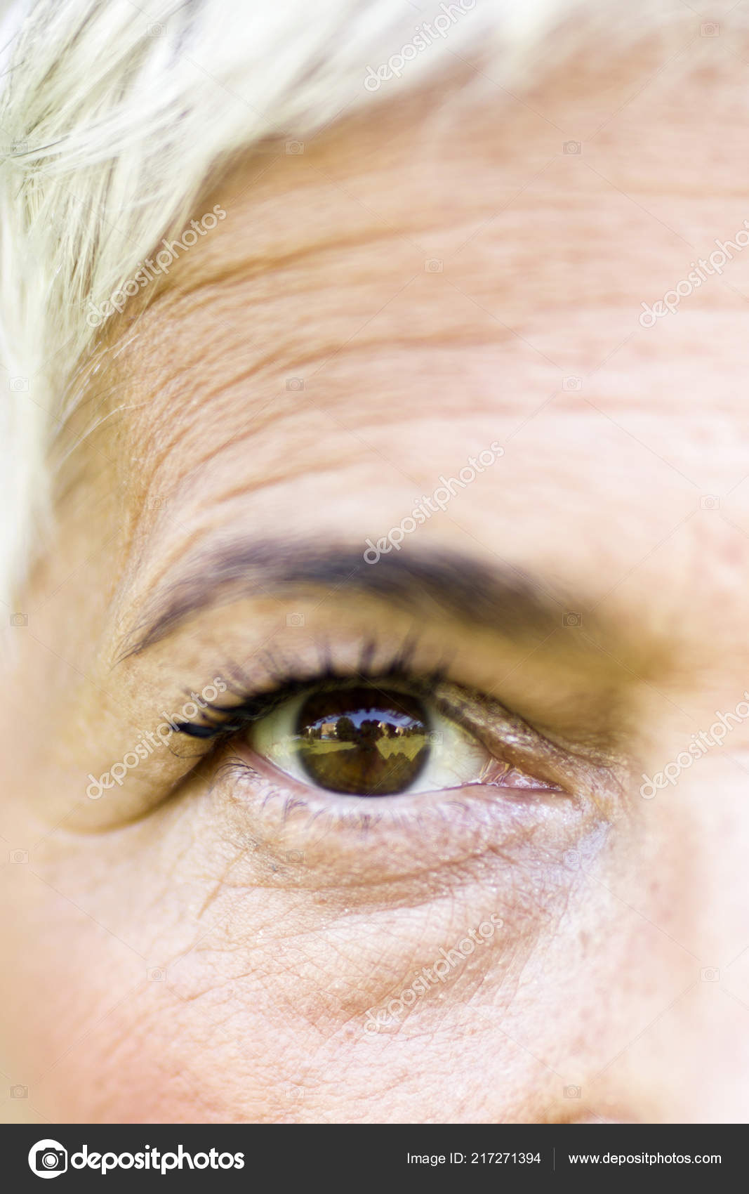 Close View Wrinkled Eye Beautiful Lady Stock Photo C Boggy22