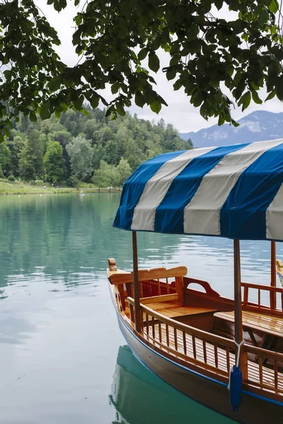 View Tourist Boat Lake Bled Slovenia — Stock Photo, Image