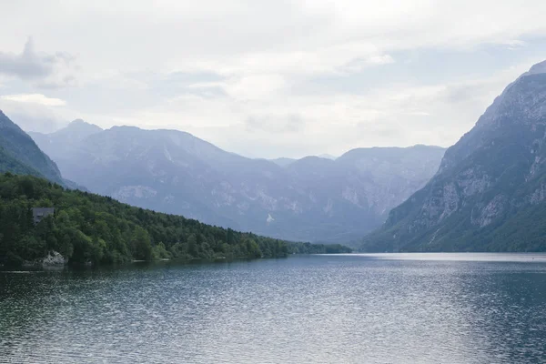 Pohled Jezero Bohinj Slovinsku — Stock fotografie