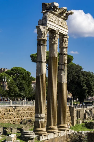 Restos Templo Vesta Fórum Romano Roma Itália — Fotografia de Stock