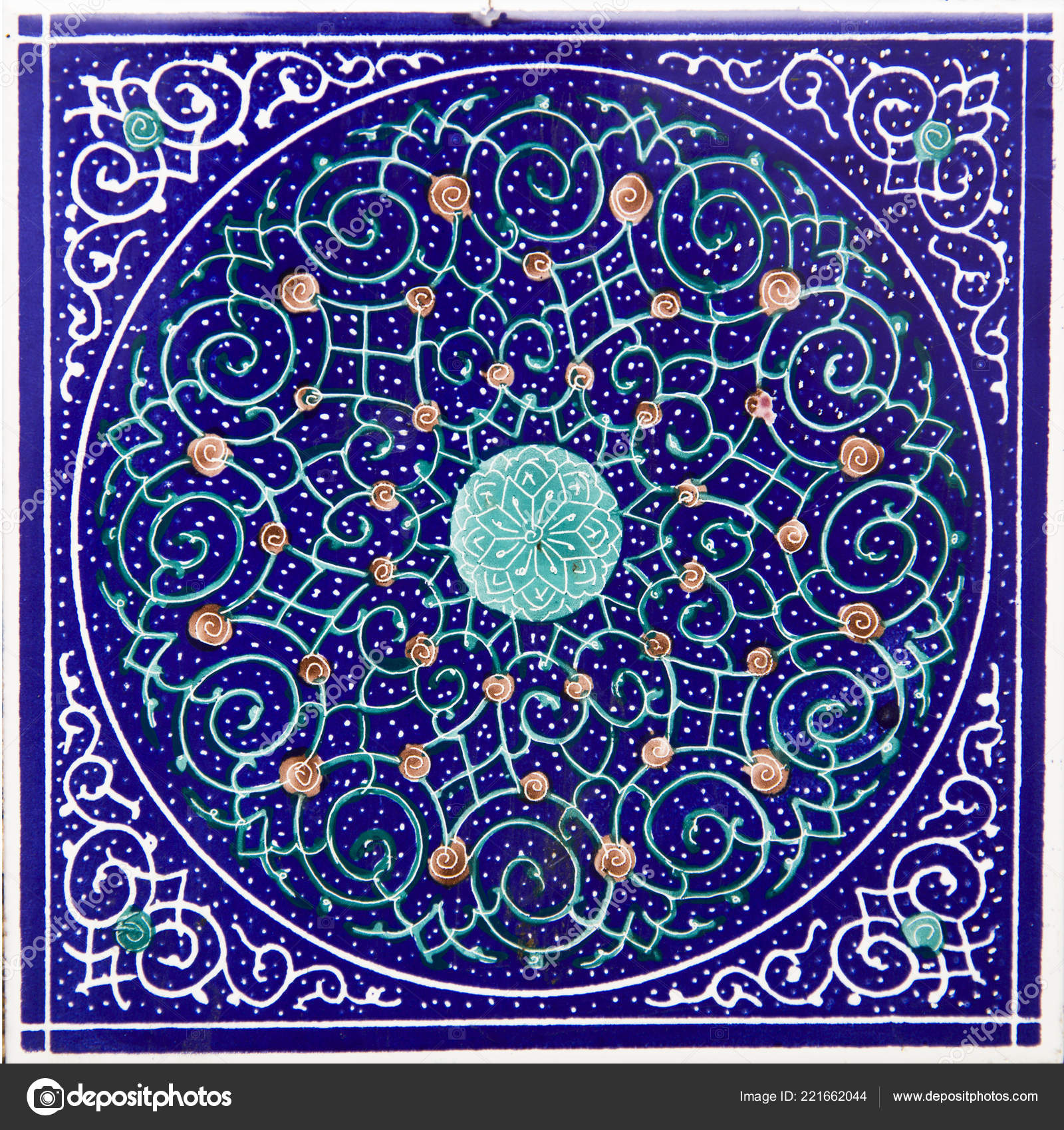 View Colorful Traditional Iranian Decorative Ceramic Tiles Stock