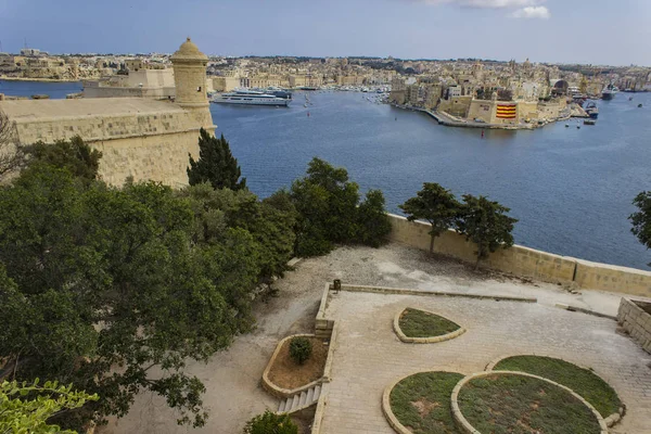 Udsigt Valletta Havn Malta Valletta Havn Den Største Naturhavn Europa - Stock-foto