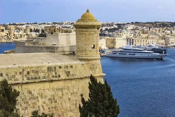 Valletta Malta Eylül 2017 Görünüm Malta Valletta Limanında Valletta Bağlantı — Stok fotoğraf