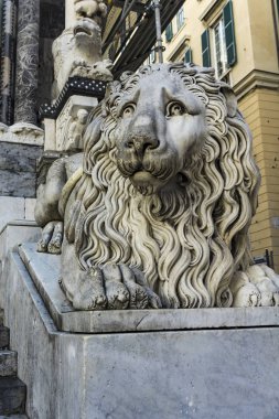 Cenova, İtalya San Lorenzo Katedrali aslan closeup