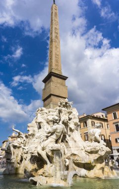 Roma, İtalya Piazza Navona üzerinde Fontana dei Quattro Fiumi detay
