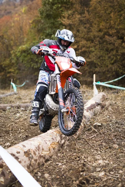 Sokobanja Serbien Oktober 2018 Unbekannter Fahrer Bei Hartem Enduro Rennen — Stockfoto