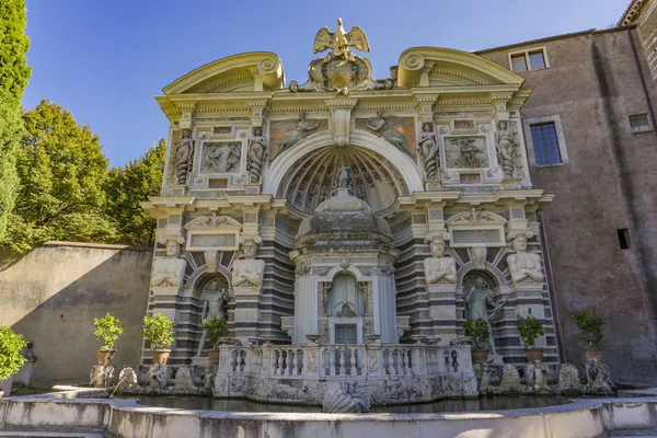Blick Auf Den Brunnen Der Orgel Der Villa Este Tivoli — Stockfoto