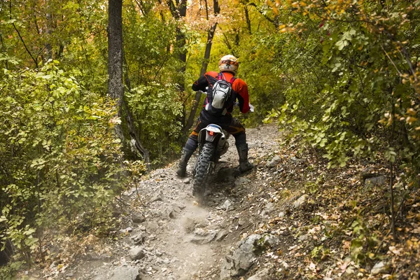 Soko Banja Sırbistan Ekim 2018 Tanımlanamayan Sürücü Hard Enduro Yarış — Stok fotoğraf