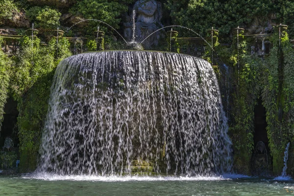Blick Auf Den Ovalen Brunnen Der Villa Este Tivoli Italien — Stockfoto