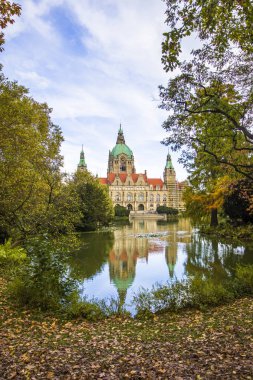 Görünüm New Town Hall, Hannover, Almanya