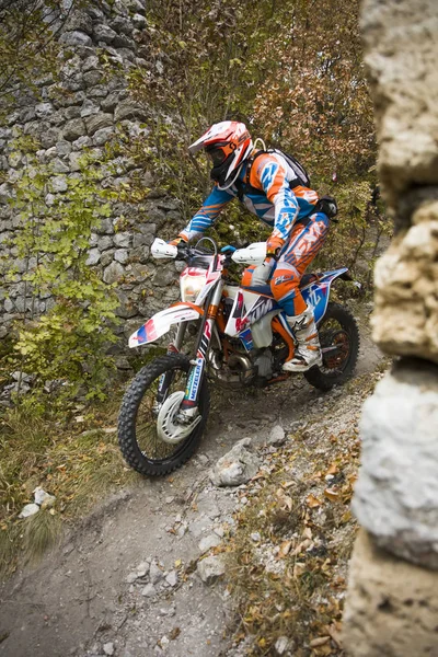 Sokobanja Serbien Oktober 2018 Unbekannter Fahrer Bei Hartem Enduro Rennen — Stockfoto