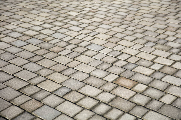 Closeup detail of the stone block pathway