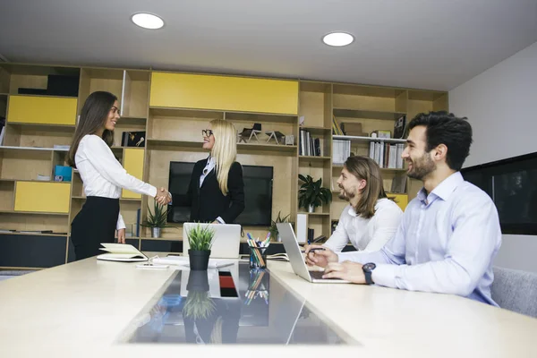 Group Young Business People Working Office — Stock Photo, Image