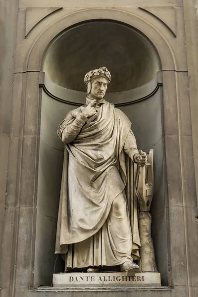 Visa Dante Alighieri Monument Florens Italien — Stockfoto