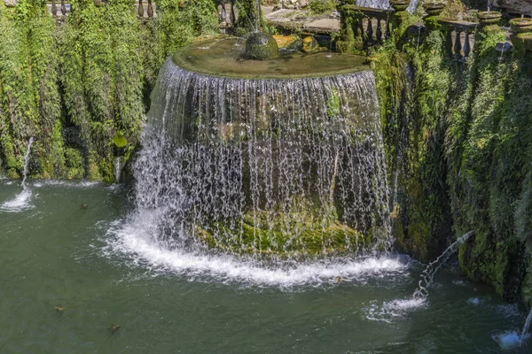 Zobacz Oval Fountain Villa Este Tivoli Włochy — Zdjęcie stockowe