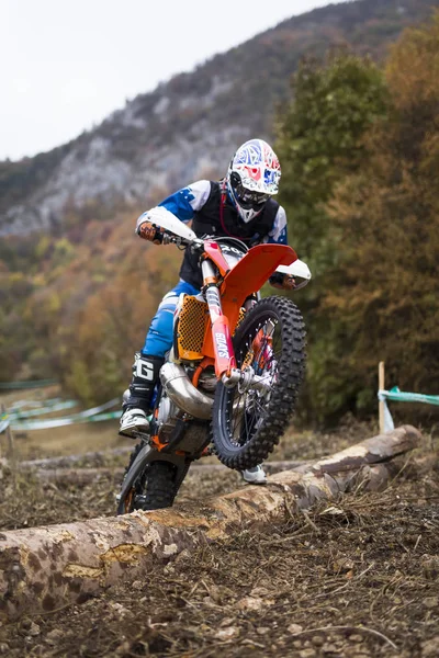 Soko Banja Serbia Outubro 2018 Motorista Não Identificado Hard Enduro — Fotografia de Stock