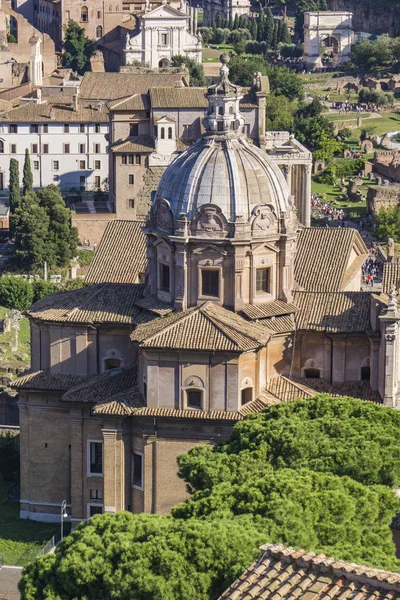 Vista Para Chiesa Dei Santi Luca Martina Roma Itália — Fotografia de Stock
