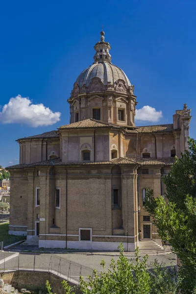 Vista Para Chiesa Dei Santi Luca Martina Roma Itália — Fotografia de Stock