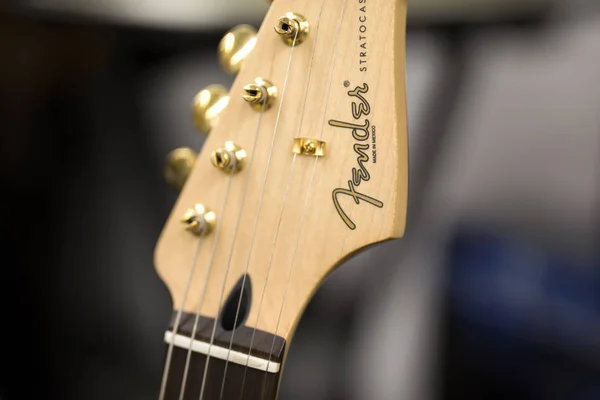 Bělehrad Srbsko Července 2018 Detail Kytara Fender Srbském Bělehradě Fender — Stock fotografie