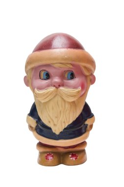 Beyaz arka plan üzerinde izole klasik Noel baba figürü