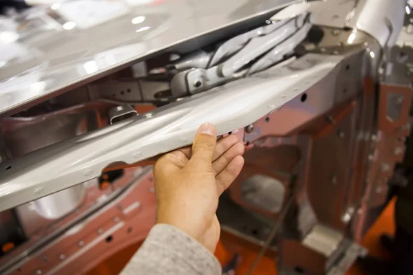 Detalhe Produção Carros Chapa Metálica — Fotografia de Stock