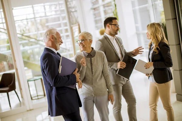 Portrait Group Smiling Business People Standing Office — Stock Photo, Image