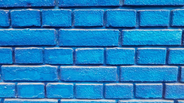 Szczegół Zbliżenie Niebieski Ceglanego Muru — Zdjęcie stockowe