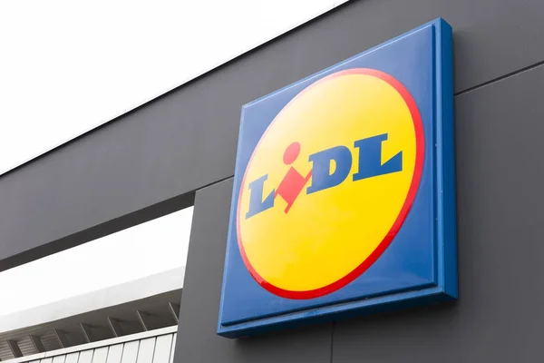 Hanover Tyskland October 2018 Detalje Lidl Butik Hannover Tyskland Lidl - Stock-foto